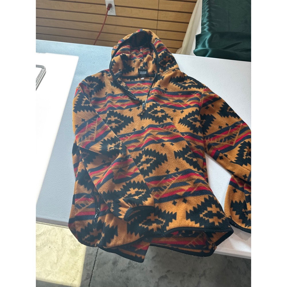 Original Deluxe Supply Fleece Hoodie Southwestern Aztec Half Zip Pullover Medium